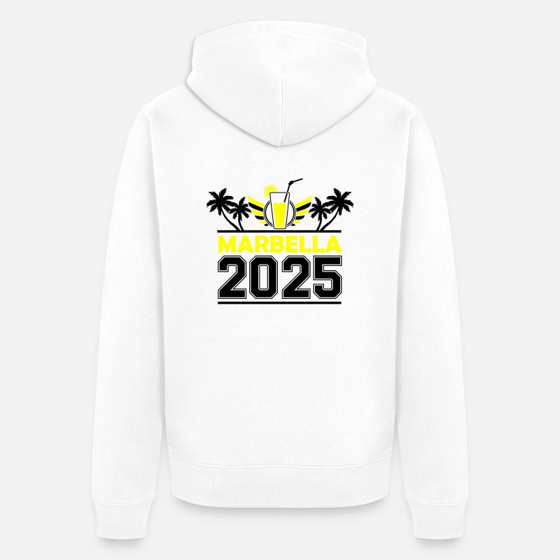 Marbella 2025 - Veste à capuche bio Premium Unisexe - blanc