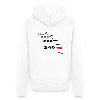 tacho - Unisex Premium Bio Zip Hoodie - Weiß - Hinten - Thijin (182cm)