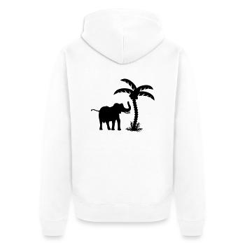 l'éléphant et le palmier / elephant 'n palmtree ( - Veste à capuche bio Premium Unisexe - blanc - Dos - Thijin (182cm)