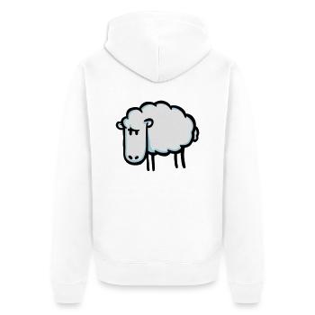 Schaf - Unisex Premium Bio Zip Hoodie - Weiß - Hinten - Thijin (182cm)
