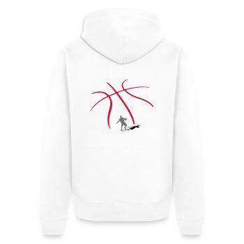 Basketball Spieler - Unisex Premium Bio Zip Hoodie - Weiß - Hinten - Thijin (182cm)