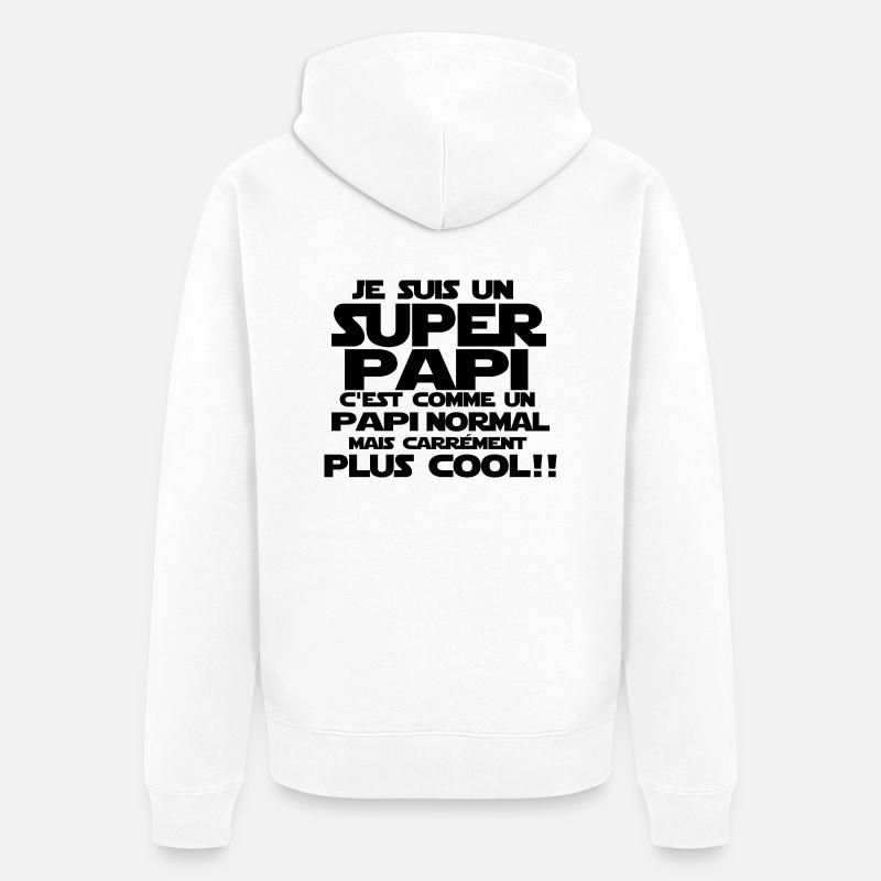 un papi carrément plus cool - Veste à capuche bio Premium Unisexe - blanc