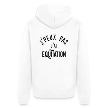 j'peux pas j'ai équitation - Veste à capuche bio Premium Unisexe - blanc - Dos - Thijin (182cm)
