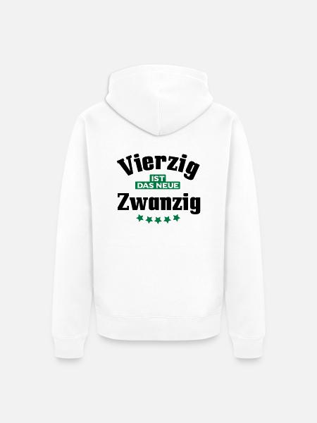 40 ist das neue 20 - Unisex Premium Bio Zip Hoodie - Weiß