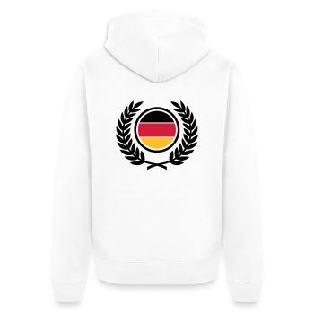 Germany (flag & laurel wreath) - Unisex Premium Organic Zip Hoodie - white - Back - Thijin (182cm)