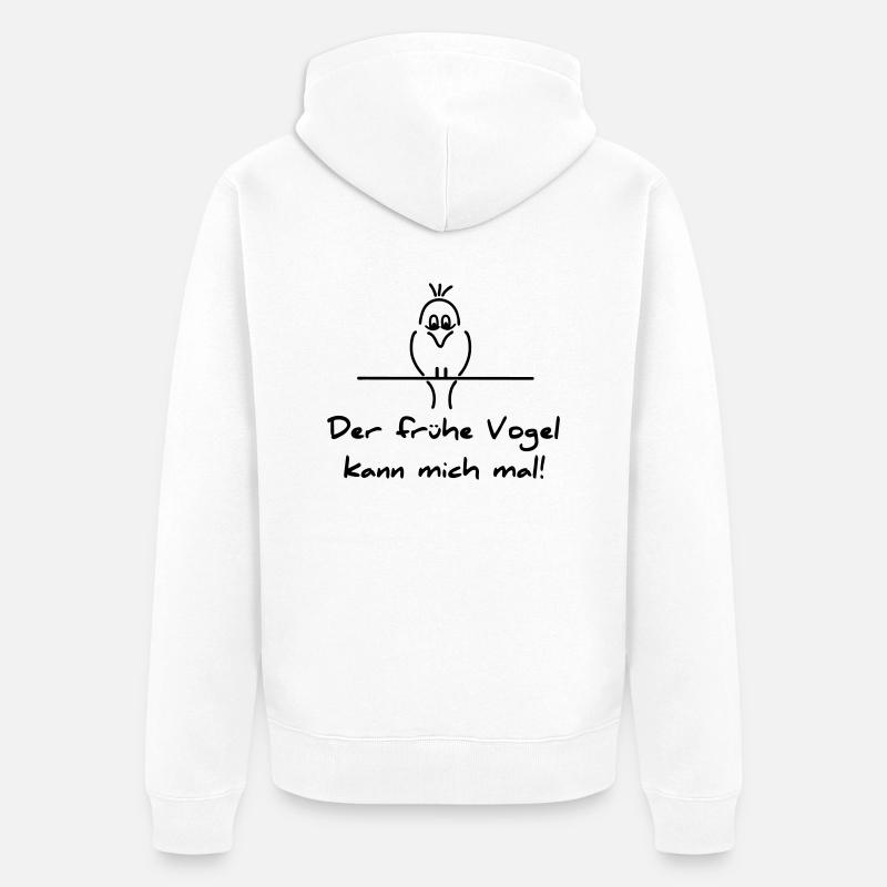 Früher Vogel - Unisex Premium Bio Zip Hoodie - Weiß