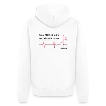 Musik - Unisex Premium Bio Zip Hoodie - Weiß - Hinten - Thijin (182cm)
