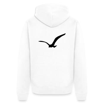Möwe Seagull California Surf - Unisex Premium Bio Zip Hoodie - Weiß - Hinten - Thijin (182cm)