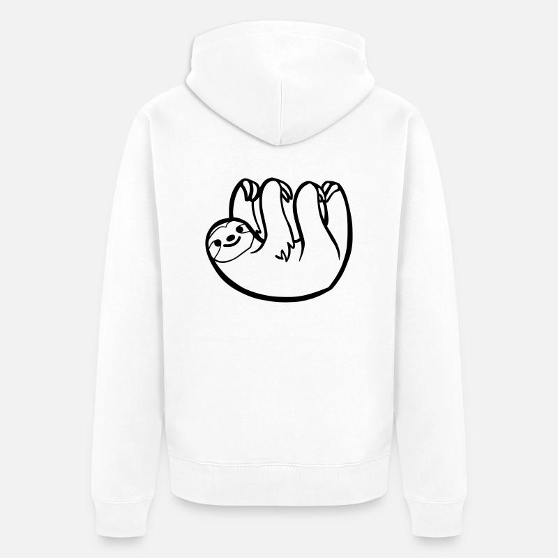 Faultier - Unisex Premium Bio Zip Hoodie - Weiß