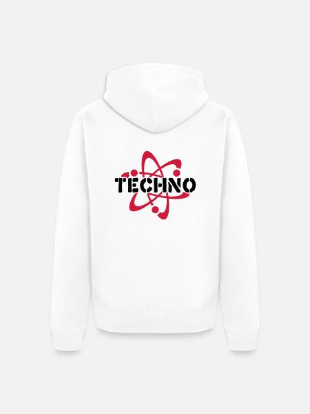 Techno__V003 - Veste à capuche bio Premium Unisexe - blanc
