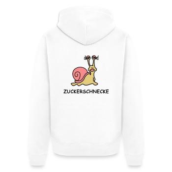 Zuckerschnecke - Unisex Premium Bio Zip Hoodie - Weiß - Hinten - Thijin (182cm)