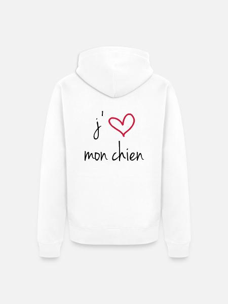i love my dog - Unisex Premium Organic Zip Hoodie - white