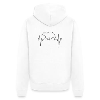 Bear Pulse - Unisex Premium Bio Zip Hoodie - Weiß - Hinten - Thijin (182cm)