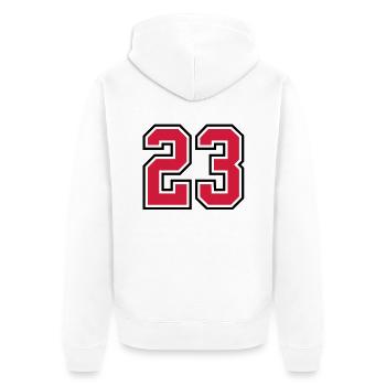 23 sports jersey football number - Unisex Premium Bio Zip Hoodie - Weiß - Hinten - Thijin (182cm)