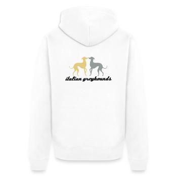 Italienisches Windspiel - Unisex Premium Bio Zip Hoodie - Weiß - Hinten - Thijin (182cm)
