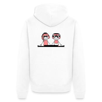 2 friends girlfriends couple duo love mixer pla - Unisex Premium Organic Zip Hoodie - white - Back - Thijin (182cm)