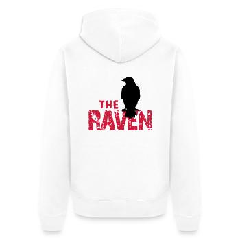 The Raven - Unisex Premium Organic Zip Hoodie - white - Back - Thijin (182cm)