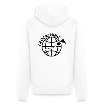 geocaching_f1 - Unisex Premium Organic Zip Hoodie - white - Back - Thijin (182cm)