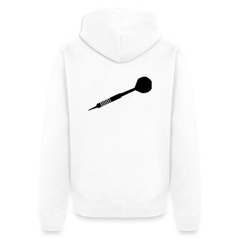dart,dartscheibe,180,triple,dartpfeil,verein,steel - Unisex Premium Bio Zip Hoodie - Weiß - Hinten - Thijin (182cm)