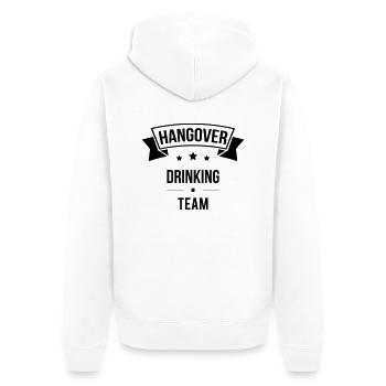 Hangover Drinking Team - Unisex Premium Organic Zip Hoodie - white - Back - Thijin (182cm)