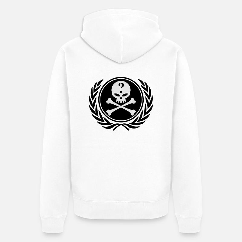 anonymous skull - Veste à capuche bio Premium Unisexe - blanc