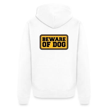 Beware Of Dog - Unisex Premium Organic Zip Hoodie - white - Back - Thijin (182cm)