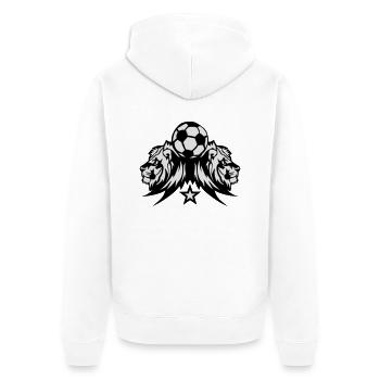 soccer soccer ball sports 1710 lion logo - Unisex Premium Organic Zip Hoodie - white - Back - Thijin (182cm)