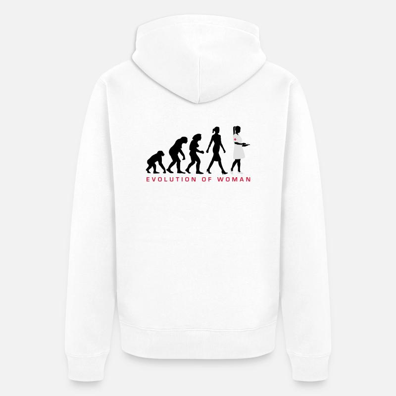 evolution_krankenschwester_122012_c_3c - Unisex Premium Bio Zip Hoodie - Weiß