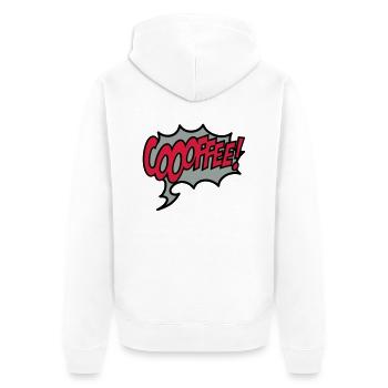 coffee - Unisex Premium Organic Zip Hoodie - white - Back - Thijin (182cm)