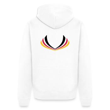Drapeau de bande Allemagne - Veste à capuche bio Premium Unisexe - blanc - Dos - Thijin (182cm)