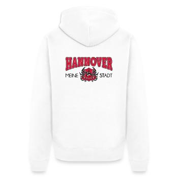 hannover meine stadt - Unisex Premium Bio Zip Hoodie - Weiß - Hinten - Thijin (182cm)