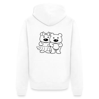 paerchen baer paar liebe 2 freunde team mann maedc - Unisex Premium Bio Zip Hoodie - Weiß - Hinten - Thijin (182cm)