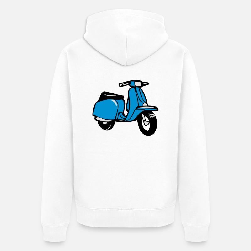 motorroller cool - Unisex Premium Bio Zip Hoodie - Weiß