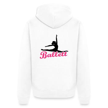 Ballett - Unisex Premium Bio Zip Hoodie - Weiß - Hinten - Thijin (182cm)