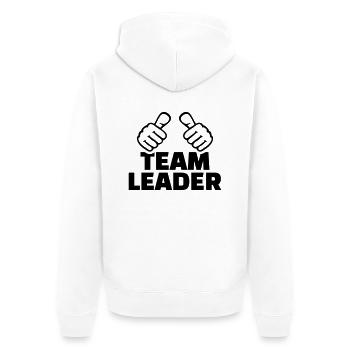 Team leader - Unisex Premium Organic Zip Hoodie - white - Back - Thijin (182cm)
