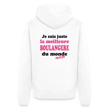 Je suis juste la meilleure boulangère du monde - Unisex Premium Bio Zip Hoodie - Weiß - Hinten - Thijin (182cm)