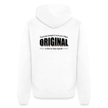 Dikkenek Original - Veste à capuche bio Premium Unisexe - blanc - Dos - Thijin (182cm)