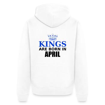 kings are born in april - Unisex Premium Bio Zip Hoodie - Weiß - Hinten - Thijin (182cm)