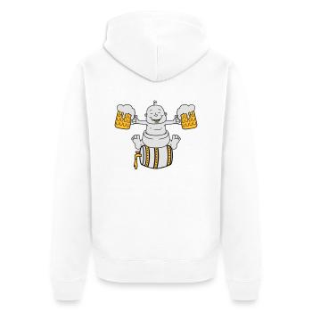 drunk, octoberfest, drinking, alcohol, glass, jug, - Unisex Premium Organic Zip Hoodie - white - Back - Thijin (182cm)