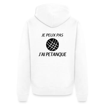 J'peux pas j'ai petanque - Veste à capuche bio Premium Unisexe - blanc - Dos - Thijin (182cm)