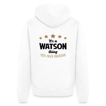 It's a watson name thing stars never unde - Unisex Premium Organic Zip Hoodie - white - Back - Thijin (182cm)