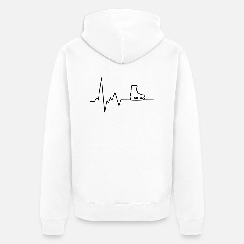 Patins à glace Heartbeat - Veste à capuche bio Premium Unisexe - blanc