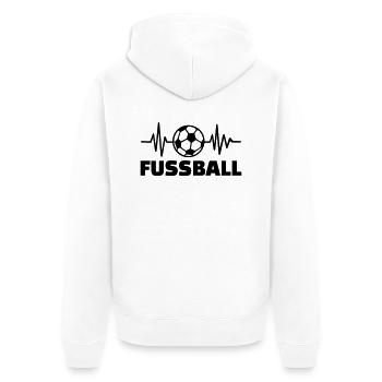 Fußball - Unisex Premium Bio Zip Hoodie - Weiß - Hinten - Thijin (182cm)