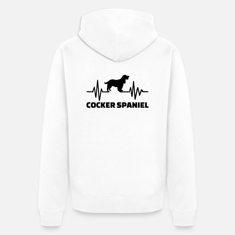 Cocker Spaniel - Unisex Premium Bio Zip Hoodie - Weiß