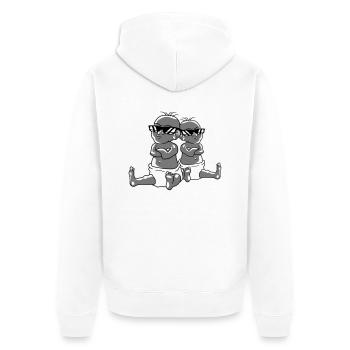 2 cool babies team friends brothers sisters zwil - Unisex Premium Organic Zip Hoodie - white - Back - Thijin (182cm)