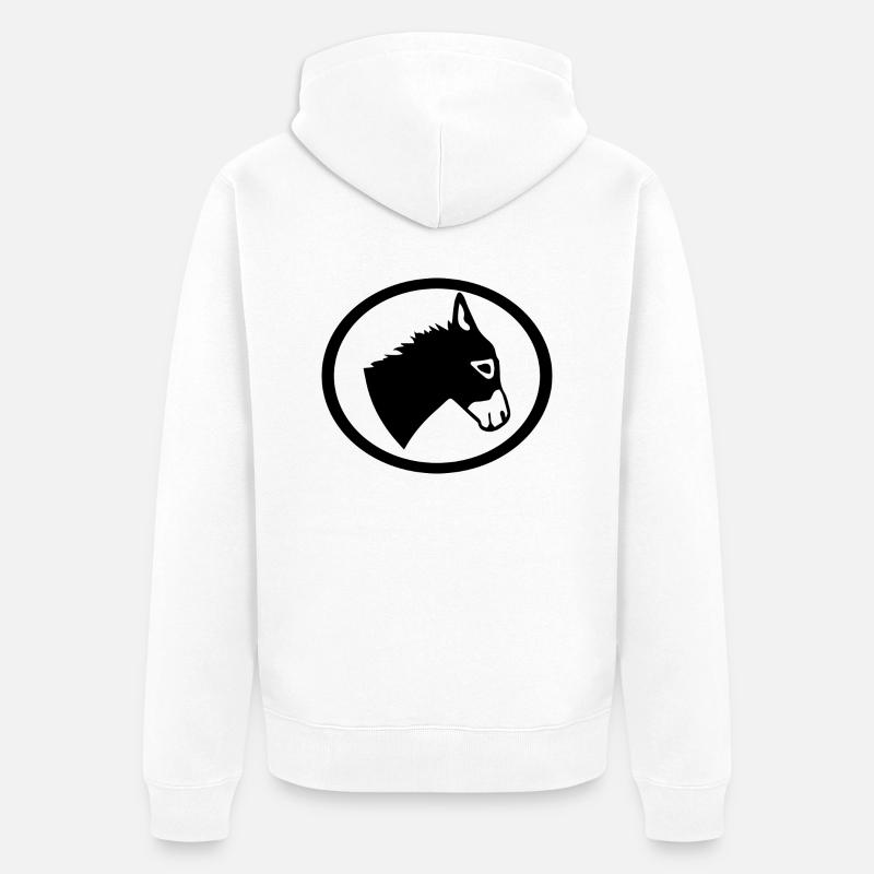 Esel d’âne - Veste à capuche bio Premium Unisexe - blanc