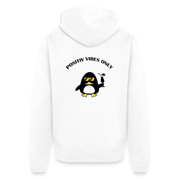 Beach Duck - Unisex Premium Bio Zip Hoodie - Weiß - Hinten - Thijin (182cm)