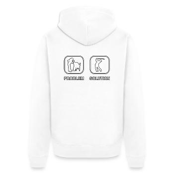Golf Golfspielerin Golfschläger Spruch Golfball - Unisex Premium Bio Zip Hoodie - Weiß - Hinten - Thijin (182cm)