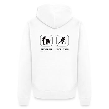 Eishockeyteam Wintersport Eishockey Geschenk - Unisex Premium Bio Zip Hoodie - Weiß - Hinten - Thijin (182cm)