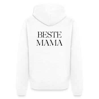 BESTE MAMA - Unisex Premium Bio Zip Hoodie - Weiß - Hinten - Thijin (182cm)